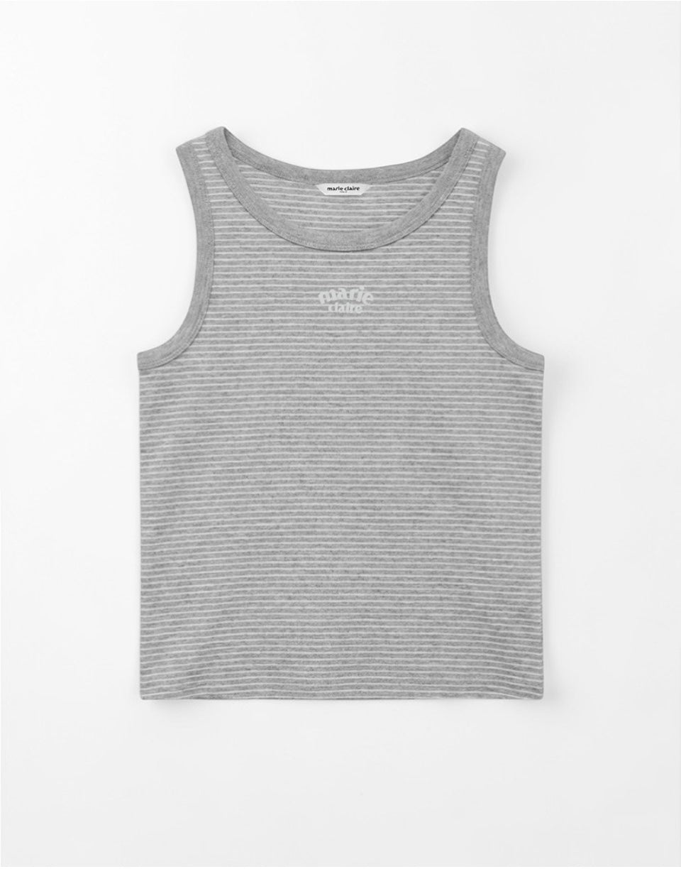 Marie Claire - Arch Logo Striped Sleeveless