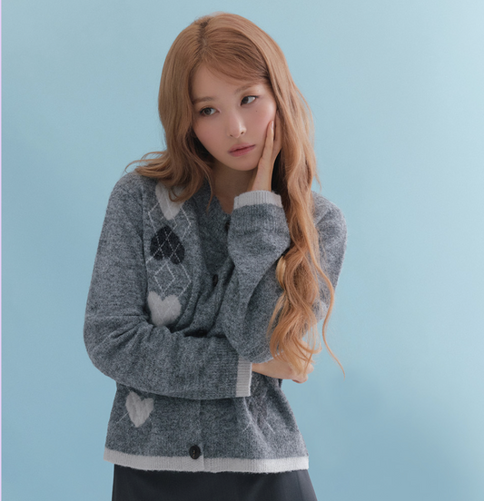 Marie Claire - Heart Argyle Cardigan
