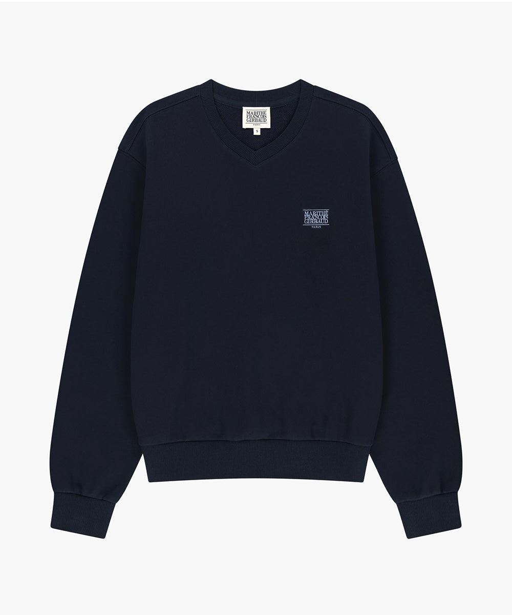 MARITHÉ FRANÇOIS GIRBAUD - Small Classic Logo V Neck Balloon Sweatshirt