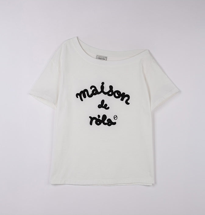 Rolarola - Maison De Rola Embroidery Off Shoulder T-Shirt