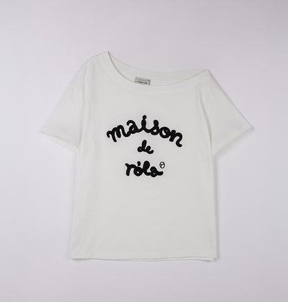Rolarola - Maison De Rola Embroidery Off Shoulder T-Shirt