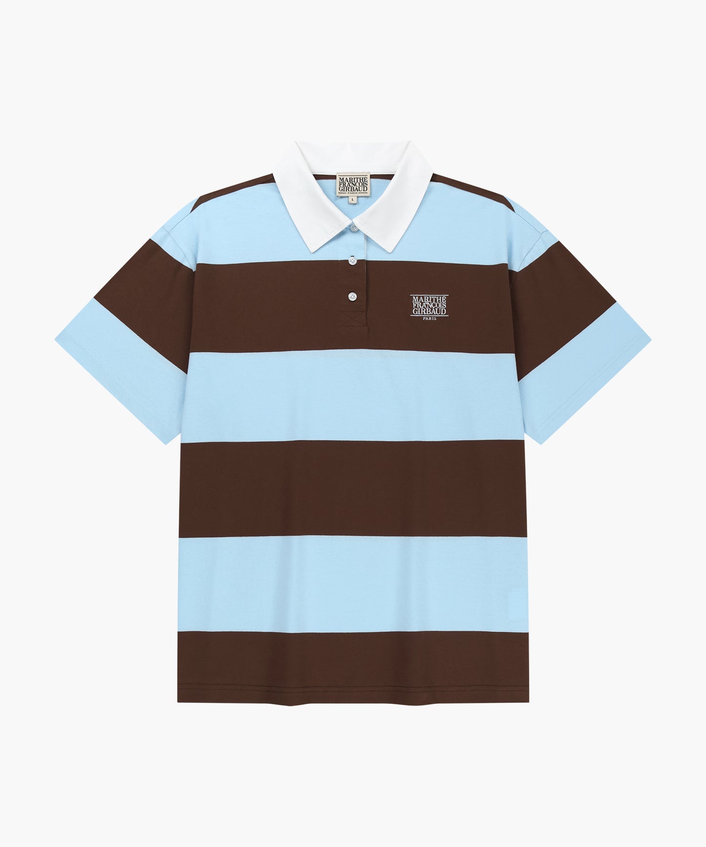 MARITHÉ FRANÇOIS GIRBAUD - Small Classic Logo Rugby Stripe Oversized Collar Tee