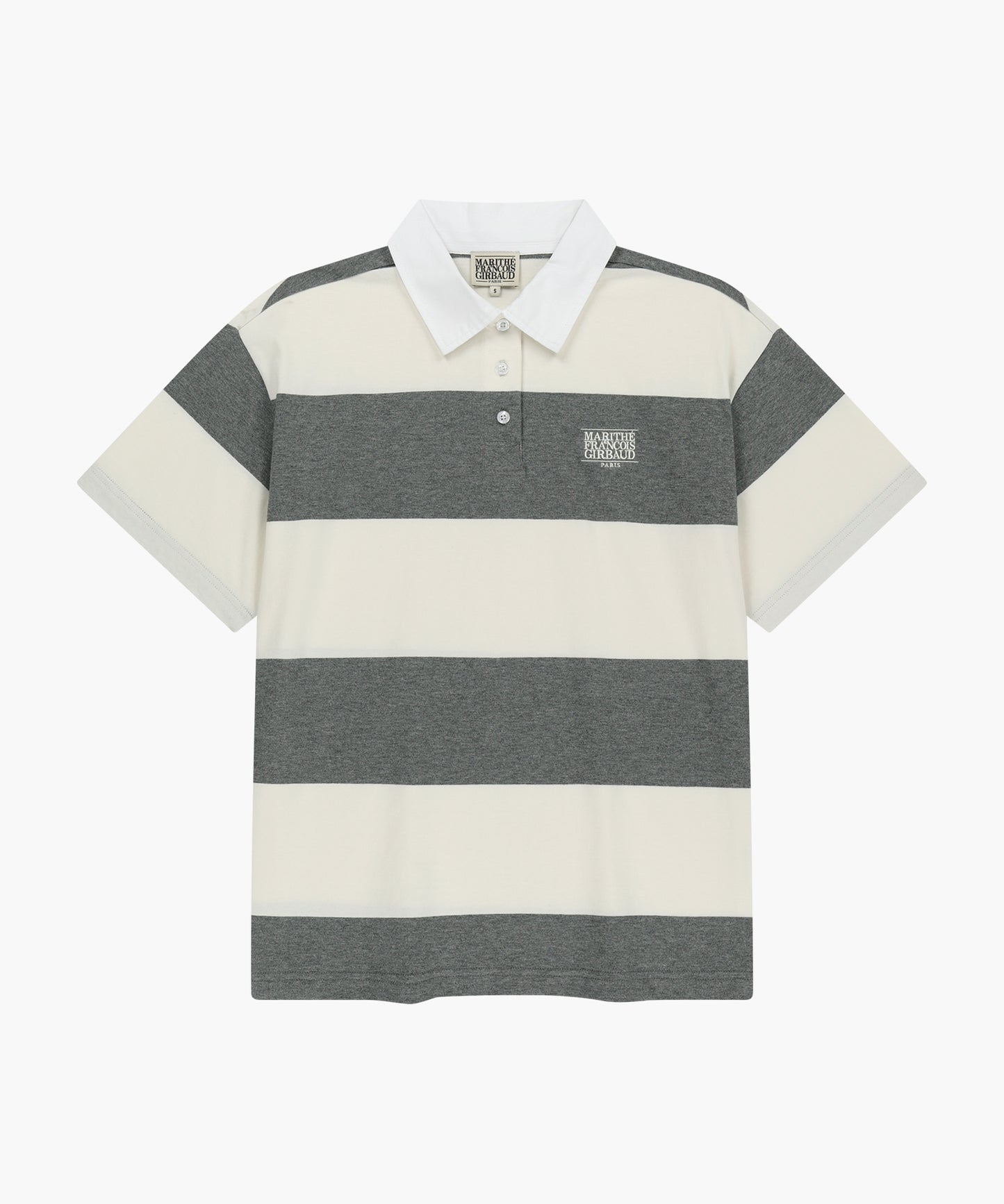 MARITHÉ FRANÇOIS GIRBAUD - Small Classic Logo Rugby Stripe Oversized Collar Tee