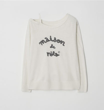 Rolarola - Maison De Rola Embroidery Off Shoulder Knit