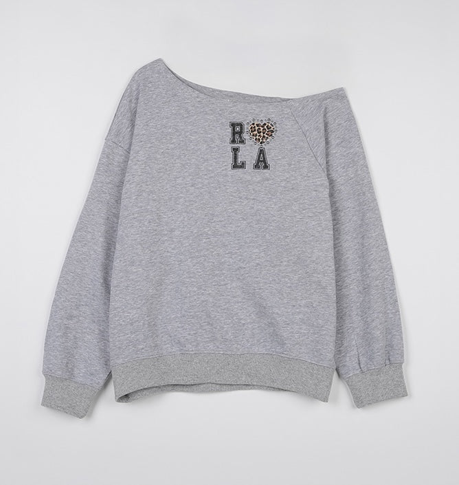 Rolarola - I Love Rola Off Shoulder Sweatshirt