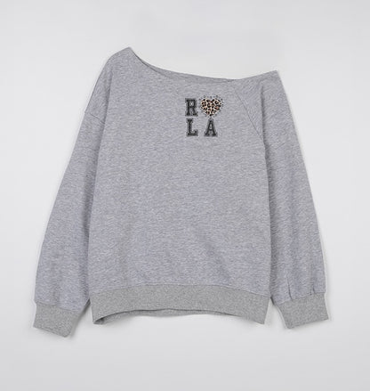 Rolarola - I Love Rola Off Shoulder Sweatshirt