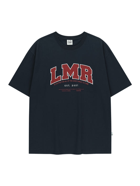 Lazy Monday Routine (LMR) - Lettering Logo Applique T-Shirt