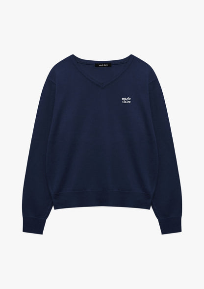 Marie Claire - Basic Logo V-Neck Knit