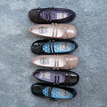 Rockfish Weatherwear - Square Toe Two Strap Mary Janes (Enamel)