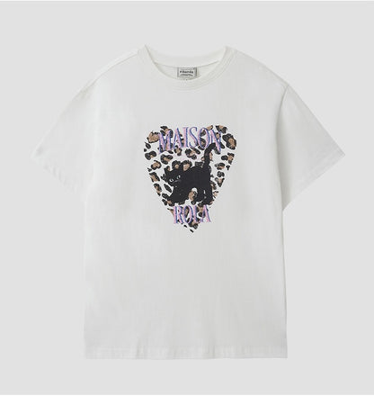 Rolarola - Leopard Heart Cat Pigment T-Shirt