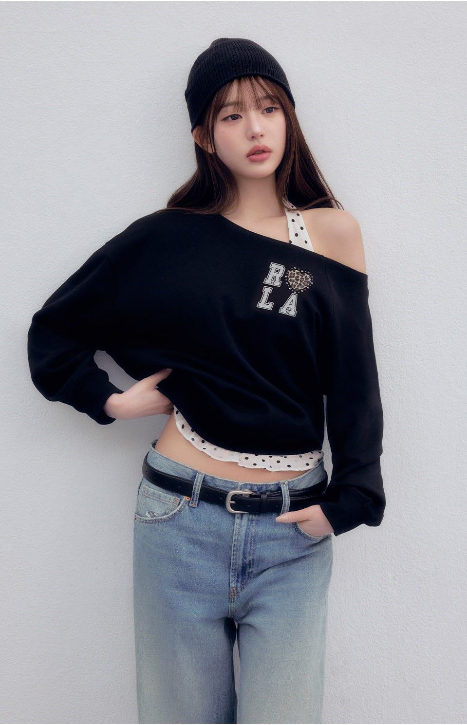 Rolarola - I Love Rola Off Shoulder Sweatshirt