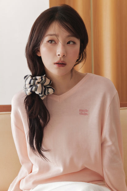 Marie Claire - Basic Logo V-Neck Knit