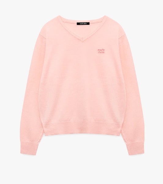 Marie Claire - Basic Logo V-Neck Knit