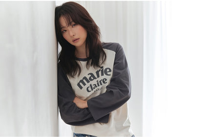 Marie Claire - Arch Logo Raglan Long Sleeve
