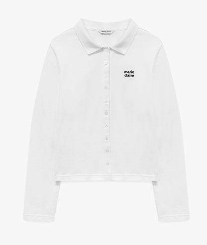 Marie Claire - Button Pique Polo Long Sleeve