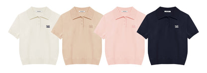 Marie Claire - Basic Logo Button Collar Knit