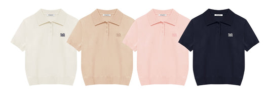 Marie Claire - Basic Logo Button Collar Knit