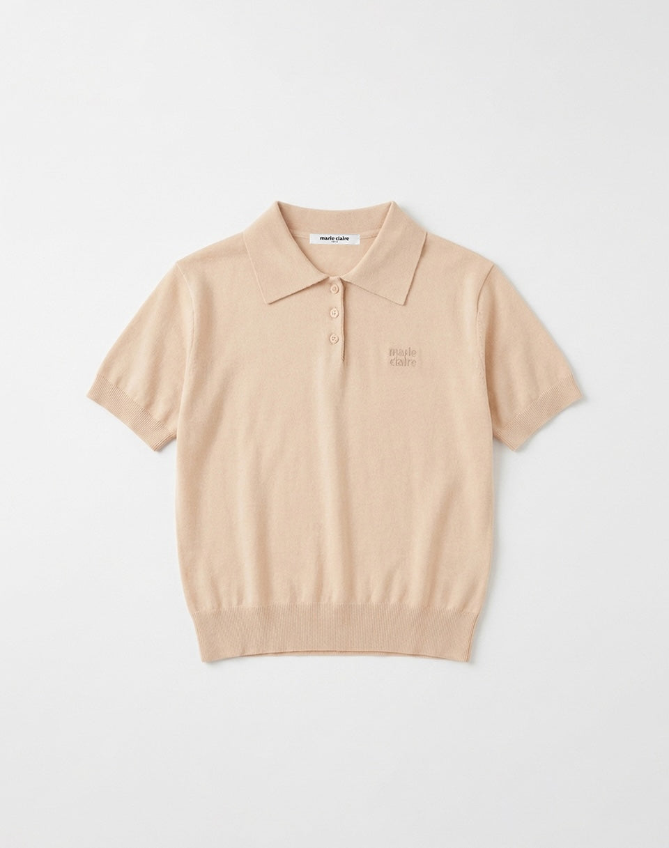 Marie Claire - Basic Logo Button Collar Knit