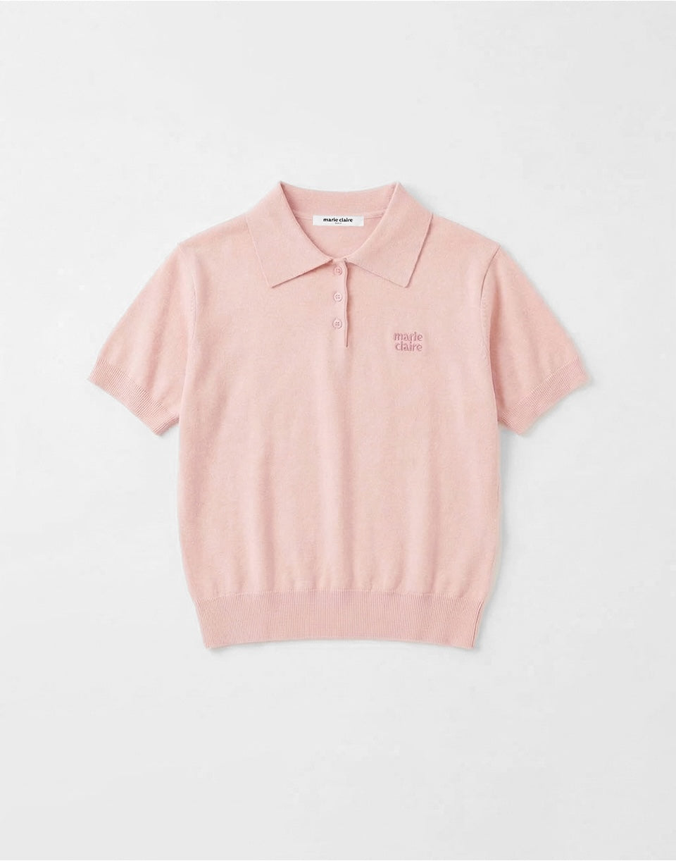 Marie Claire - Basic Logo Button Collar Knit