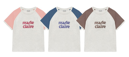 Marie Claire - Colorblock Patch Raglan Short Sleeve T-Shirt