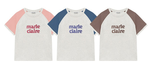 Marie Claire - Colorblock Patch Raglan Short Sleeve T-Shirt