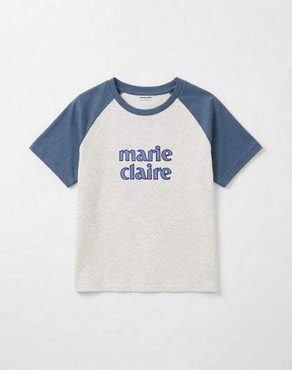 Marie Claire - Colorblock Patch Raglan Short Sleeve T-Shirt