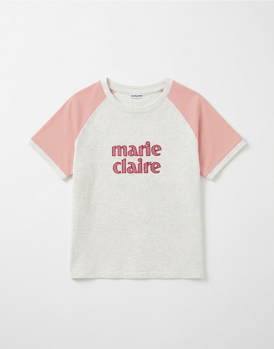 Marie Claire - Colorblock Patch Raglan Short Sleeve T-Shirt