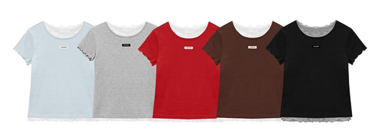 Marie Claire - Label Punching Layered Short Sleeve T-Shirt