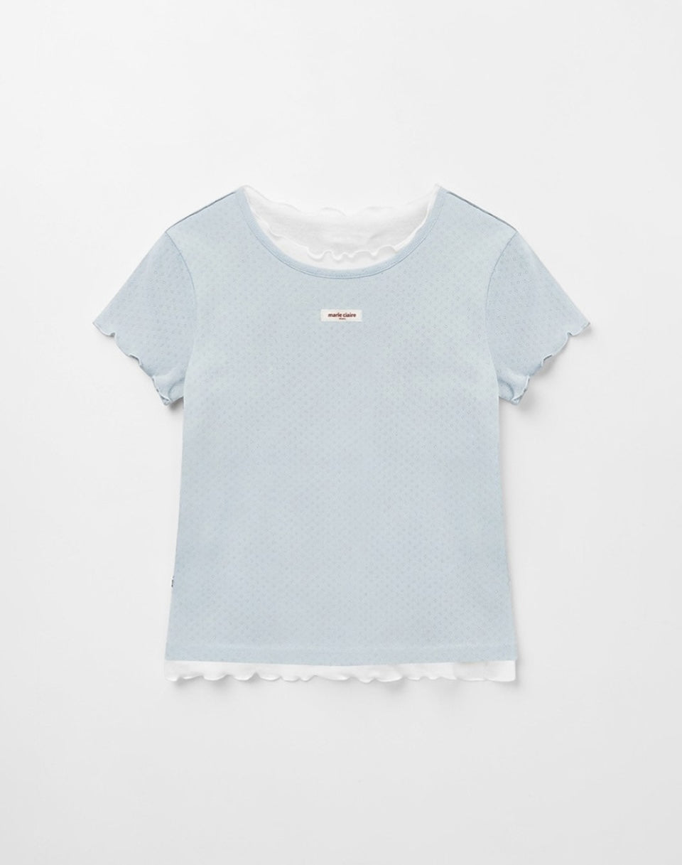 Marie Claire - Label Punching Layered Short Sleeve T-Shirt