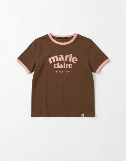 Marie Claire - Arch Logo Ringer Short Sleeve T-Shirt