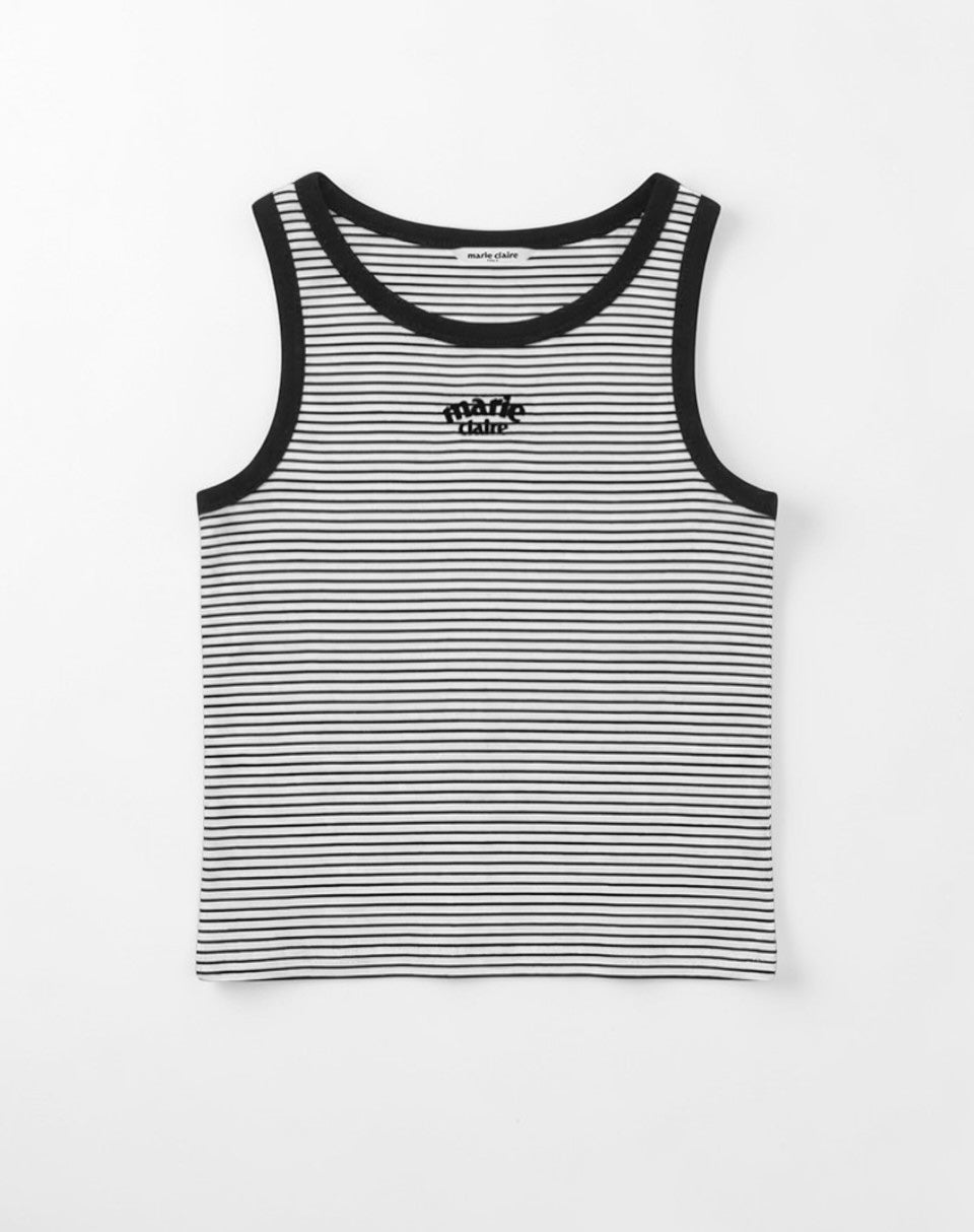 Marie Claire - Arch Logo Striped Sleeveless