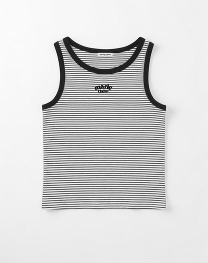 Marie Claire - Arch Logo Striped Sleeveless