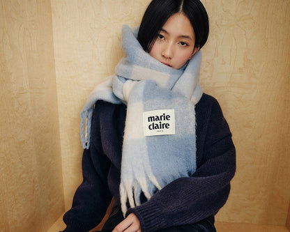 Marie Claire - Cotton Candy Check Muffler