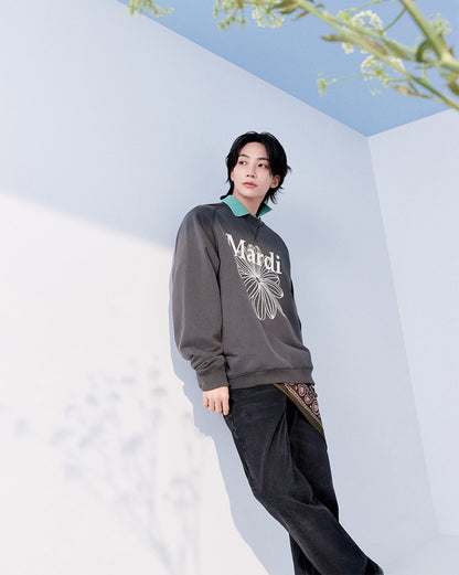 Mardi Mercredi - Sweatshirt Raglan La Fleur Pigment Washing