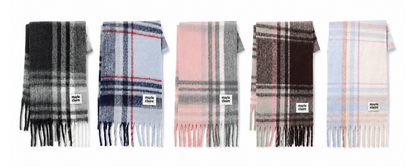 Marie Claire - Color Block Check Brush Knit Scarf