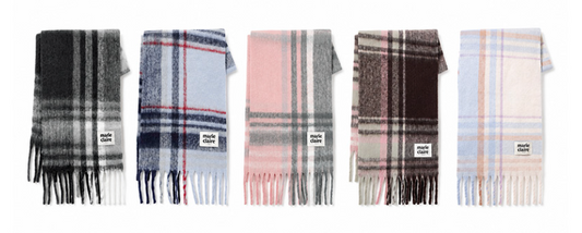 Marie Claire - Color Block Check Brush Knit Scarf