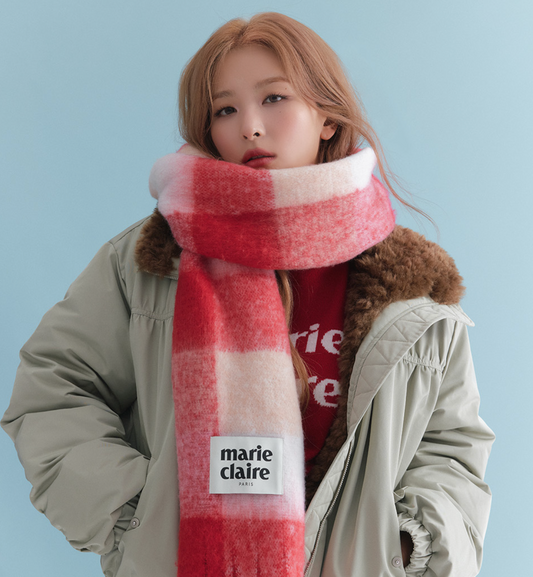 Marie Claire - Cotton Candy Check Scarf
