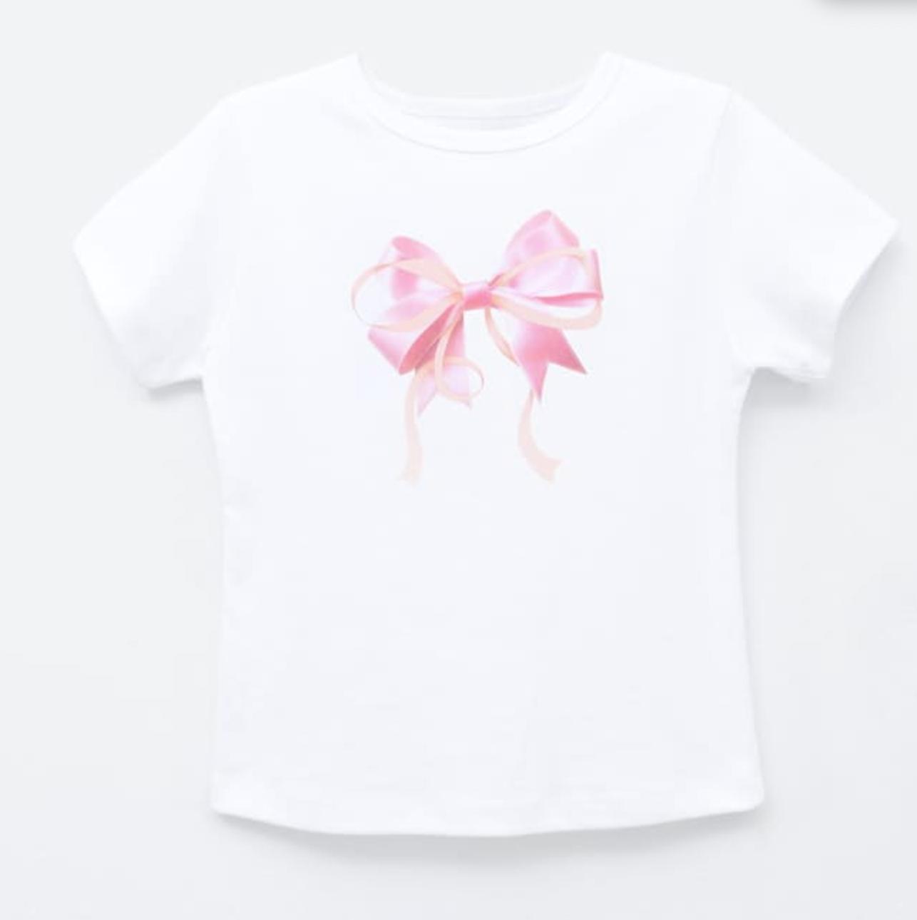 RONRON - Double Ribbon Slim Crop T-Shirt