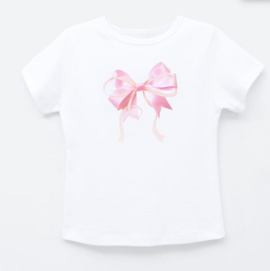 RONRON - Double Ribbon Slim Crop T-Shirt