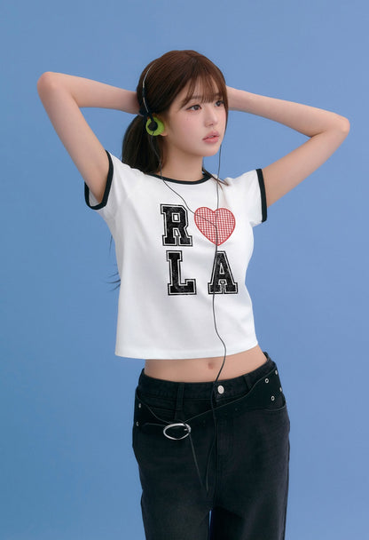 Rolarola - I Love Rola Patchwork Ringer T-Shirt