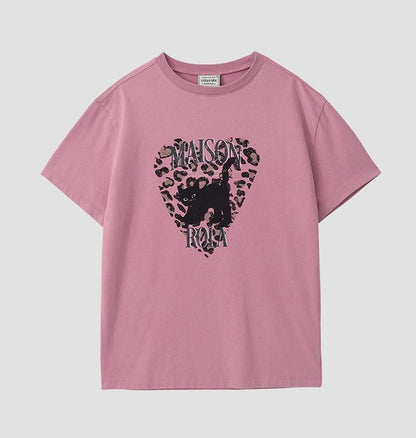 Rolarola - Leopard Heart Cat Pigment T-Shirt