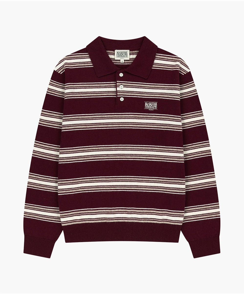 MARITHÉ FRANÇOIS GIRBAUD - Small Classic Logo Multi Stripe Polo Knit