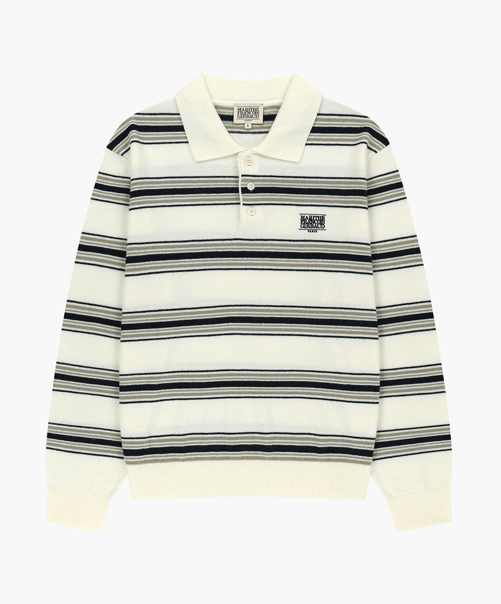 MARITHÉ FRANÇOIS GIRBAUD - Small Classic Logo Multi Stripe Polo Knit
