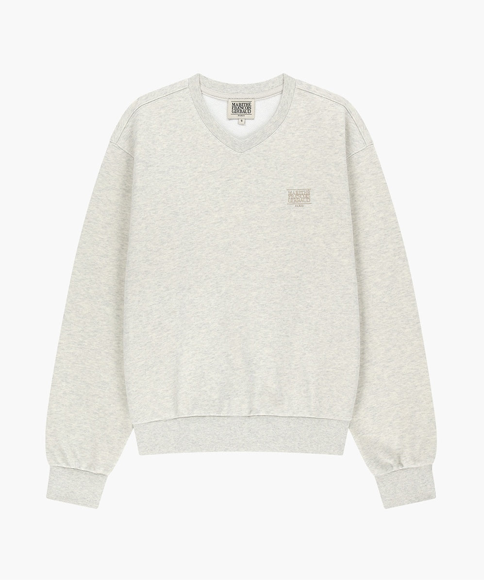 MARITHÉ FRANÇOIS GIRBAUD - Small Classic Logo V Neck Balloon Sweatshirt