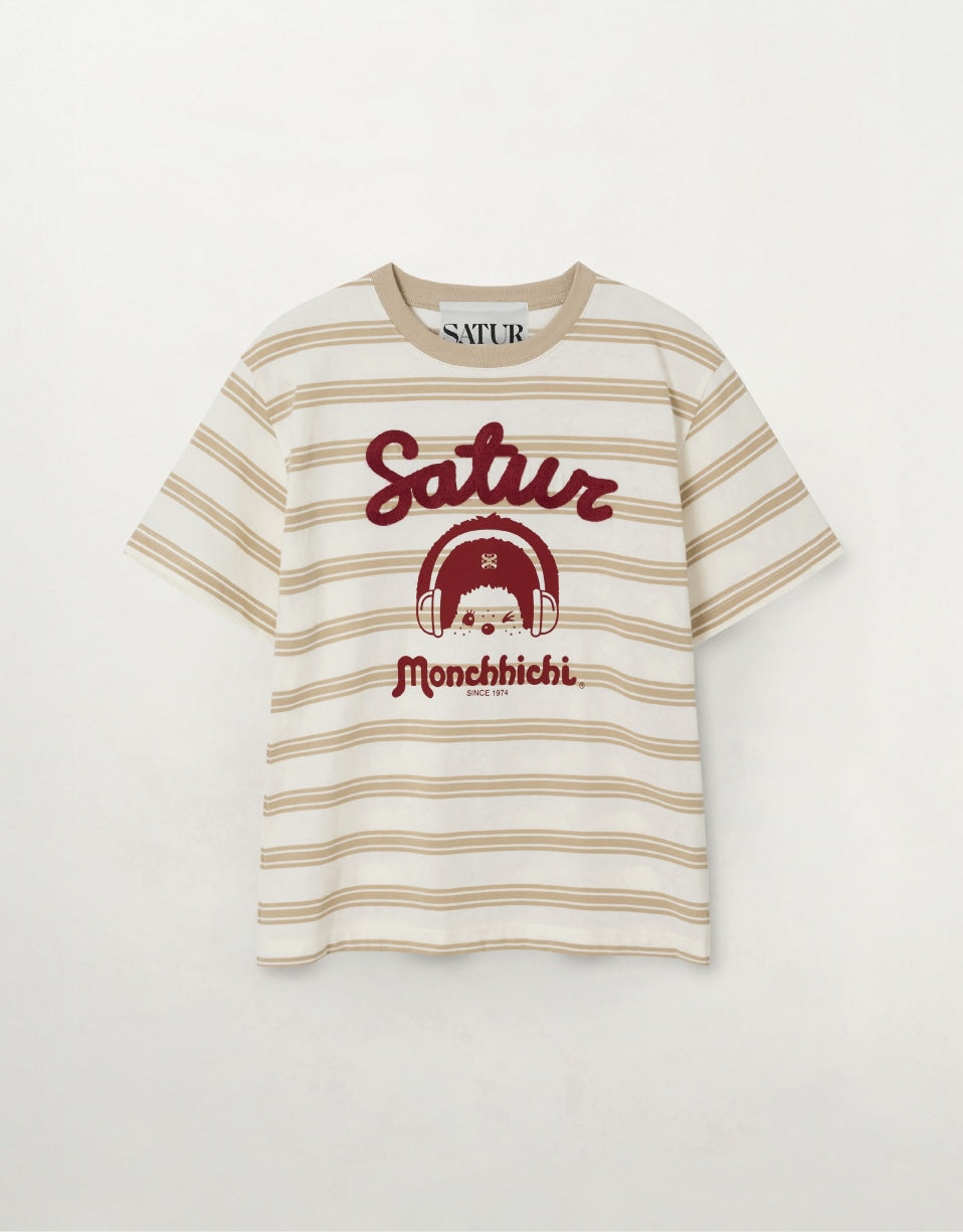Satur X Monchhichi Stripe T-Shirt