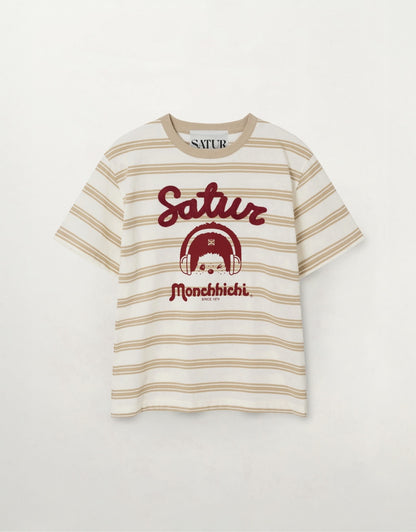 Satur X Monchhichi Stripe T-Shirt