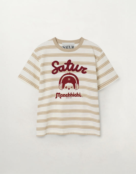 Satur X Monchhichi Stripe T-Shirt